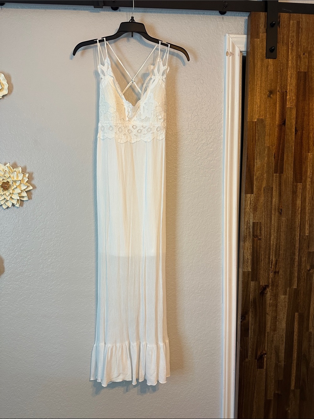 Vine and Valley Medium Lace-Trim Long white dress